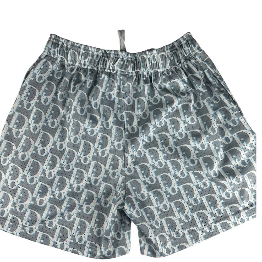 Dior Gray Monogram Patterned Athletic Shorts Brav… - image 2